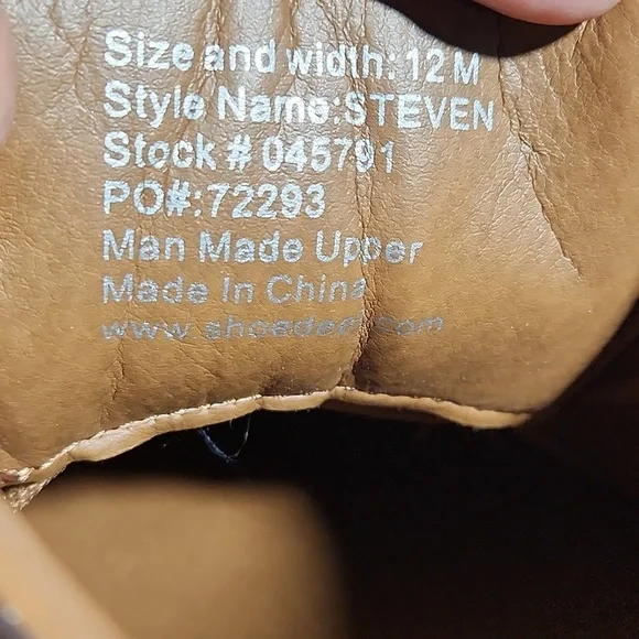 MOUNTAIN CREEK Lace Tie Steven Shoe Brown 12M - Picture 13 of 13